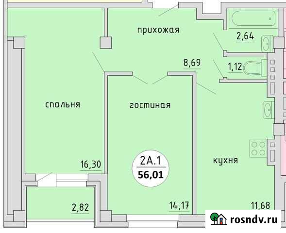2-комнатная квартира, 56 м², 4/17 эт. на продажу в Новосибирске Новосибирск - изображение 1