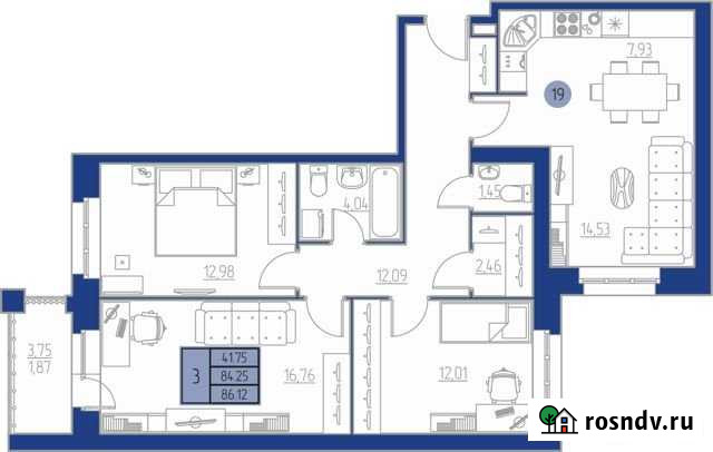 3-комнатная квартира, 86.4 м², 2/4 эт. на продажу в Кирове Киров - изображение 1