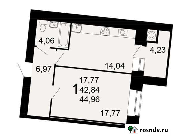 1-комнатная квартира, 45 м², 2/16 эт. на продажу в Рязани Рязань - изображение 1