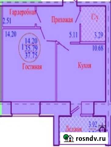 1-комнатная квартира, 38 м², 2/9 эт. на продажу в Медведево Медведево - изображение 1