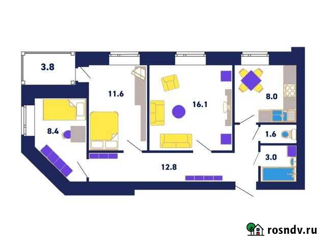 3-комнатная квартира, 65.3 м², 1/5 эт. на продажу в Петрозаводске Петрозаводск - изображение 1