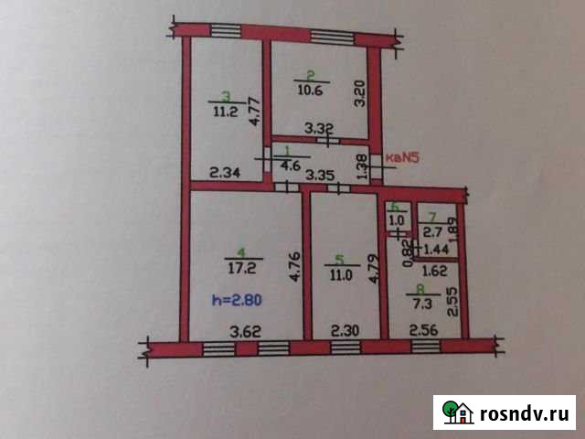 4-комнатная квартира, 66 м², 1/2 эт. на продажу в Ливнах Ливны - изображение 1