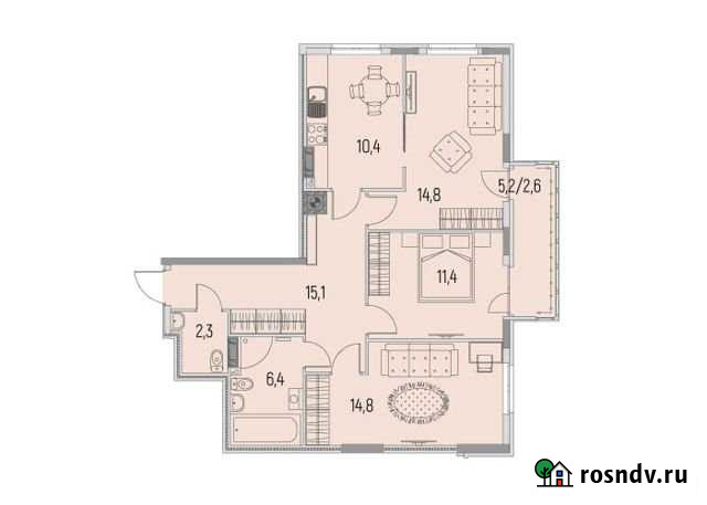 3-комнатная квартира, 77.8 м², 2/6 эт. на продажу в Калининграде Калининград - изображение 1