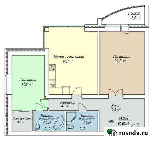 2-комнатная квартира, 101.7 м², 1/3 эт. на продажу в Обнинске Обнинск