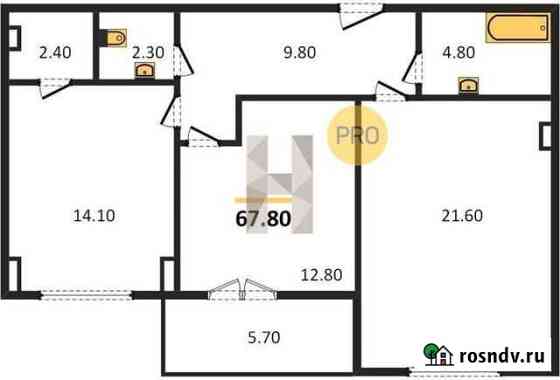 2-комнатная квартира, 67.8 м², 8/16 эт. на продажу в Челябинске Челябинск