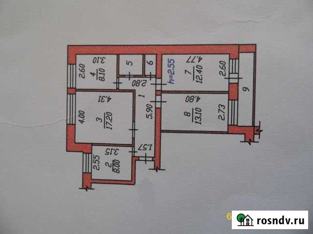 4-комнатная квартира, 78.4 м², 8/9 эт. на продажу в Чебоксарах Чебоксары - изображение 1