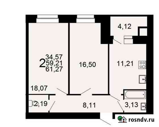 2-комнатная квартира, 61.3 м², 11/15 эт. на продажу в Рязани Рязань