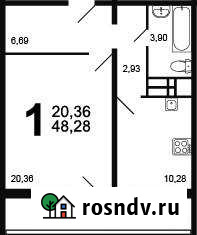 1-комнатная квартира, 48.3 м², 4/16 эт. на продажу в Ижевске Ижевск - изображение 1