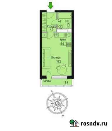 Квартира-студия, 31.1 м², 2/8 эт. на продажу в Звенигороде Звенигород
