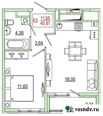 1-комнатная квартира, 40.6 м², 7/20 эт. на продажу в Рязани Рязань - изображение 1