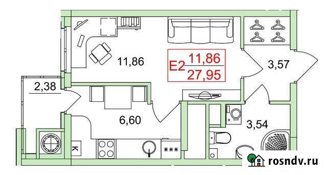 1-комнатная квартира, 28 м², 10/26 эт. на продажу в Рязани Рязань - изображение 1