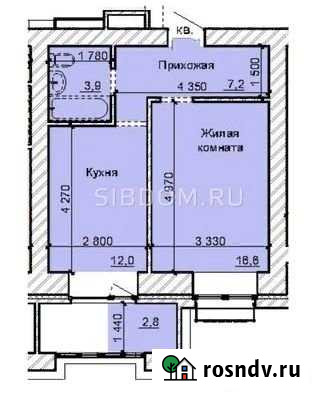 2-комнатная квартира, 42.5 м², 4/17 эт. на продажу в Барнауле Барнаул - изображение 1