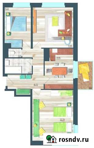 3-комнатная квартира, 81.1 м², 24/25 эт. на продажу в Красноярске Красноярск - изображение 1