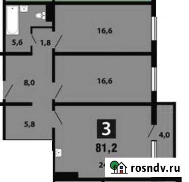 3-комнатная квартира, 81.2 м², 16/17 эт. на продажу в Красноярске Красноярск - изображение 1