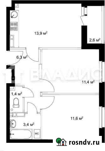 2-комнатная квартира, 49.3 м², 2/18 эт. на продажу в Нижнем Новгороде Нижний Новгород - изображение 1
