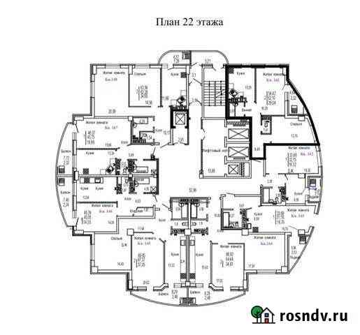 2-комнатная квартира, 54.4 м², 22/24 эт. на продажу в Ростове-на-Дону Ростов-на-Дону