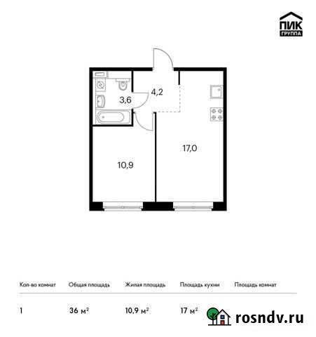1-комнатная квартира, 36 м², 1/9 эт. на продажу в Ильинском Ильинское - изображение 1