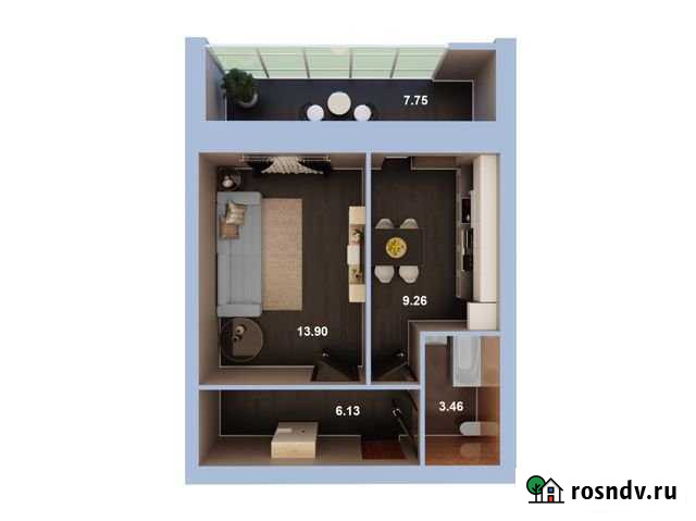 1-комнатная квартира, 36 м², 2/4 эт. на продажу в Высокой Горе Высокая Гора - изображение 1