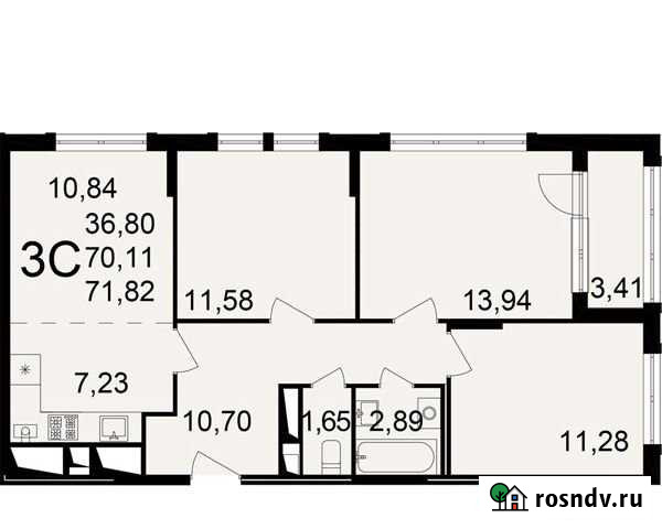 3-комнатная квартира, 71.8 м², 11/25 эт. на продажу в Рязани Рязань - изображение 1