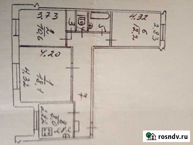 3-комнатная квартира, 68.2 м², 1/12 эт. на продажу в Омске Омск - изображение 1