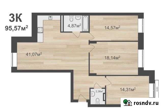 3-комнатная квартира, 95.6 м², 4/6 эт. на продажу в Нижнем Новгороде Нижний Новгород - изображение 1