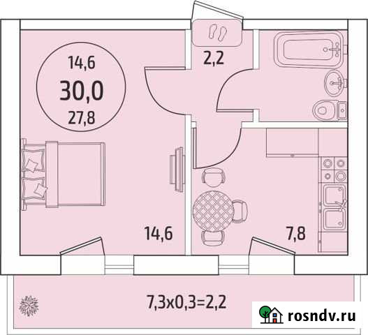 1-комнатная квартира, 30 м², 1/6 эт. на продажу в Яблоновском Яблоновский - изображение 1