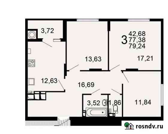 3-комнатная квартира, 79.2 м², 8/20 эт. на продажу в Рязани Рязань