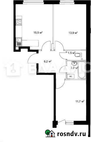 2-комнатная квартира, 53.6 м², 2/18 эт. на продажу в Нижнем Новгороде Нижний Новгород - изображение 1