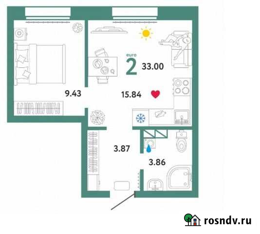 1-комнатная квартира, 33 м², 1/14 эт. на продажу в Тюмени Тюмень - изображение 1