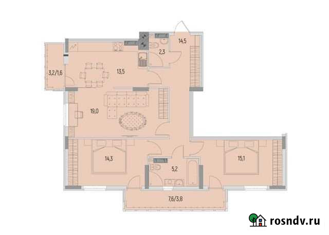 3-комнатная квартира, 89.3 м², 2/6 эт. на продажу в Калининграде Калининград - изображение 1