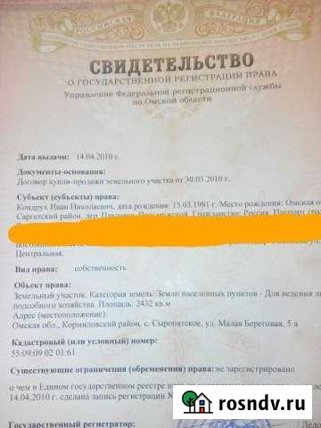 Участок ИЖС 25 сот. на продажу в Кормиловке Кормиловка - изображение 1