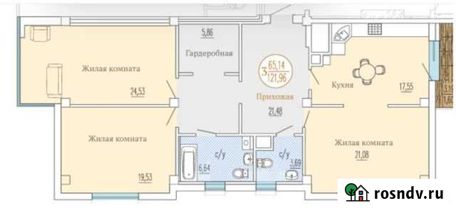 3-комнатная квартира, 123 м², 6/12 эт. на продажу в Калининграде Калининград - изображение 1