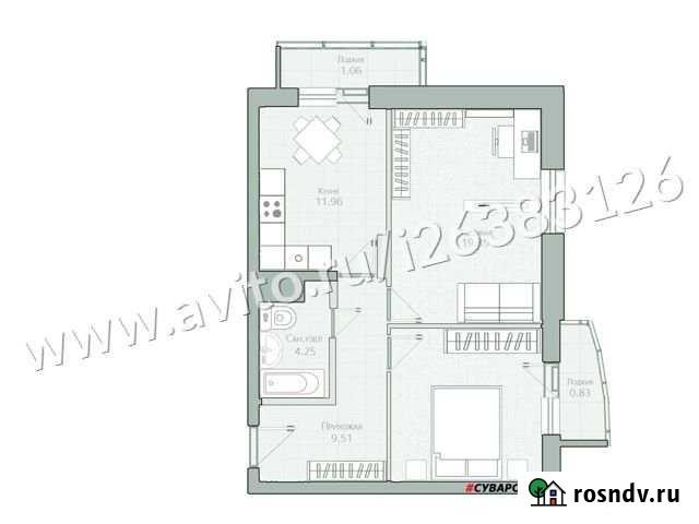 2-комнатная квартира, 60.7 м², 1/19 эт. на продажу в Казани Казань - изображение 1