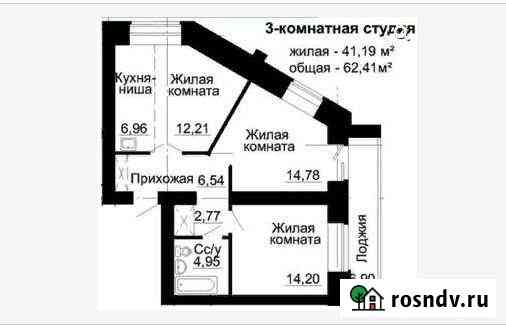 2-комнатная квартира, 62.4 м², 5/14 эт. на продажу в Новосибирске Новосибирск