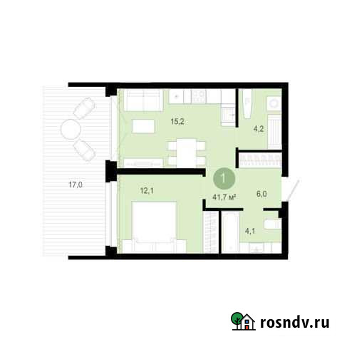 1-комнатная квартира, 58.7 м², 1/10 эт. на продажу в Тюмени Тюмень - изображение 1