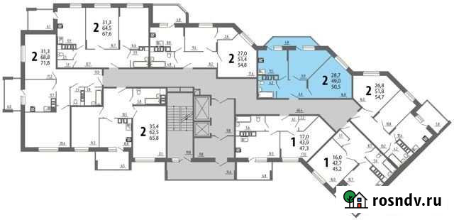 2-комнатная квартира, 50.5 м², 4/16 эт. на продажу в Брянске Брянск - изображение 1