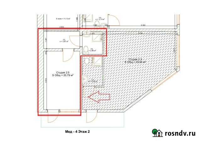 Комната 20.8 м² в 1-ком. кв., 2/3 эт. на продажу в Севастополе Севастополь - изображение 1