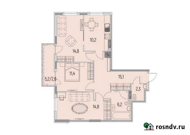 3-комнатная квартира, 77.4 м², 5/6 эт. на продажу в Калининграде Калининград - изображение 1