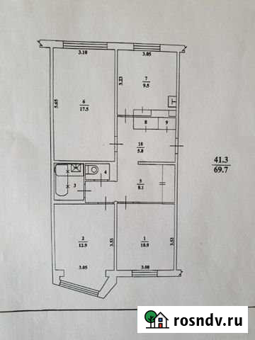 3-комнатная квартира, 69 м², 4/5 эт. на продажу в Петропавловске-Камчатском Петропавловск-Камчатский - изображение 1