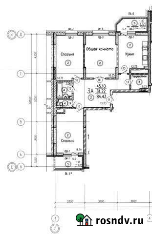 3-комнатная квартира, 84.4 м², 13/18 эт. в аренду на длительный срок в Казани Казань - изображение 1