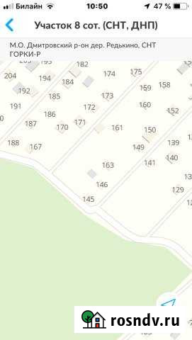 Участок СНТ, ДНП 8 сот. на продажу в Дмитрове Дмитров - изображение 1