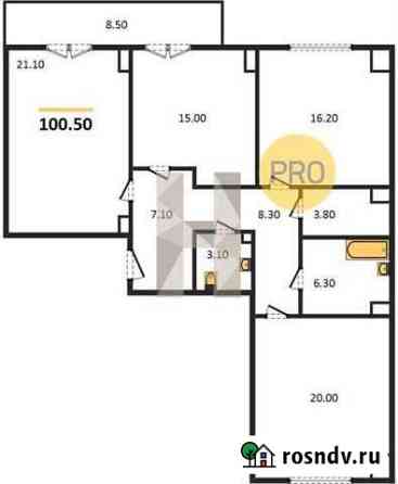 3-комнатная квартира, 100.5 м², 8/16 эт. на продажу в Челябинске Челябинск