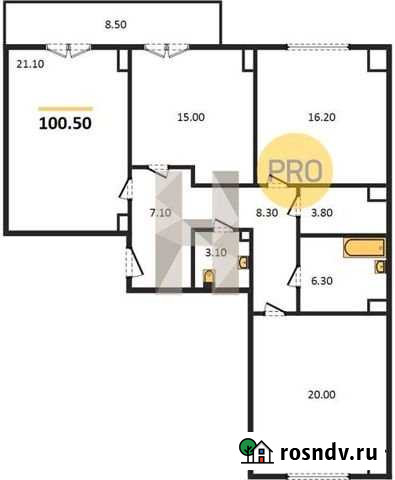 3-комнатная квартира, 100.5 м², 8/16 эт. на продажу в Челябинске Челябинск - изображение 1