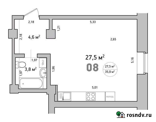 1-комнатная квартира, 36.4 м², 1/3 эт. на продажу в Тольятти Тольятти - изображение 1