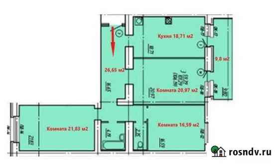 3-комнатная квартира, 106 м², 12/16 эт. на продажу в Брянске Брянск