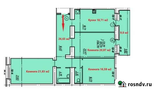 3-комнатная квартира, 106 м², 12/16 эт. на продажу в Брянске Брянск - изображение 1