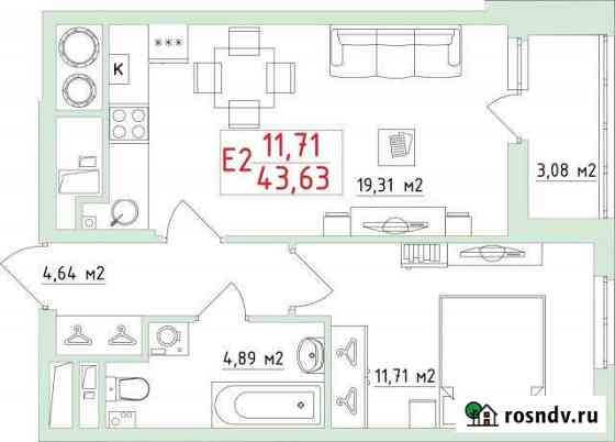 1-комнатная квартира, 41.2 м², 6/10 эт. на продажу в Рязани Рязань