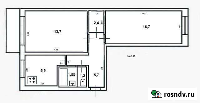 2-комнатная квартира, 49 м², 5/5 эт. на продажу в Бийске Бийск - изображение 1