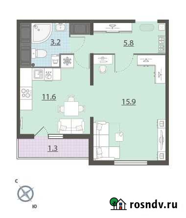 1-комнатная квартира, 37.8 м², 27/27 эт. на продажу в Екатеринбурге Екатеринбург - изображение 1