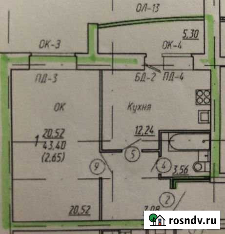 1-комнатная квартира, 43 м², 5/11 эт. на продажу в Череповце Череповец - изображение 1